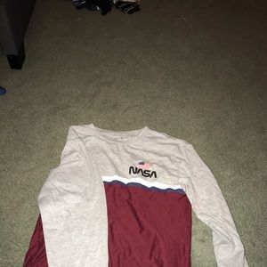 Grey red and white nasa tee